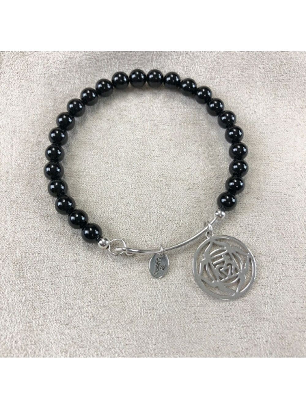 CHRYSALIS Root chakra black agate gemstone bracelet